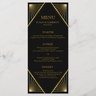 Gatsby Art Deco Dinner Menu   Editable Colour