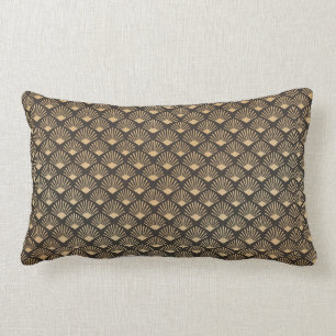 Gatsby Art Deco Fan Pattern Luxe Accent Lumbar Cushion