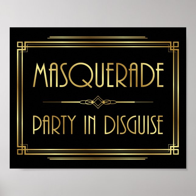 Gatsby Art Deco MASQUERADE Sign Print (Front)