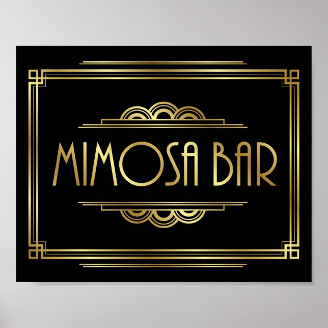 Gatsby Art Deco MIMOSA BAR Sign Print (Front)
