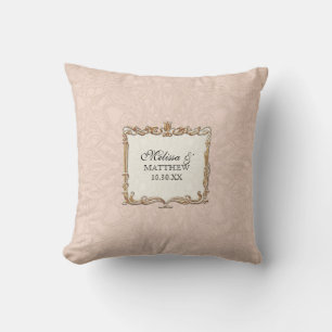 Gatsby Art Deco Nouveau Lace Faux Gold Tulip Cushion