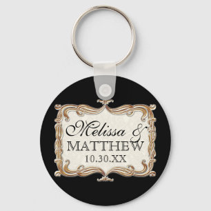 Gatsby Art Deco Nouveau Lace Faux Gold Tulip Key Ring