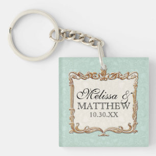 Gatsby Art Deco Nouveau Lace Faux Gold Tulip Key Ring