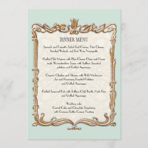Gatsby Art Deco Nouveau Lace Faux Gold Tulip Menu