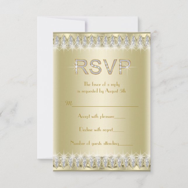 Gatsby Art Deco Roaring 20's RSVP Card (Front)
