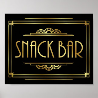 Gatsby Art Deco SNACK BAR Sign Print