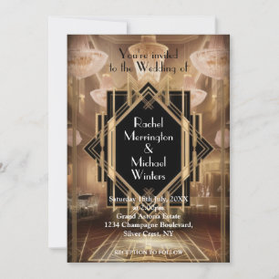 Gatsby Art Deco Wedding Invitation