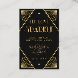 Gatsby Art Deco Wedding Sparkler Tag Custom