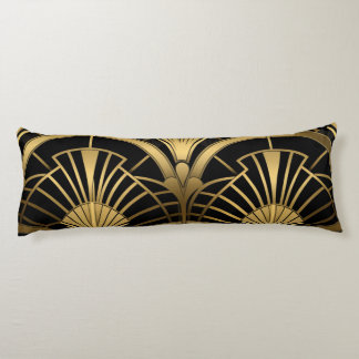 Gatsby - Black and Gold Art Deco Body Cushion