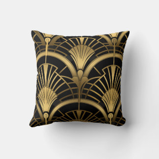 Gatsby - Black and Gold Art Deco Cushion