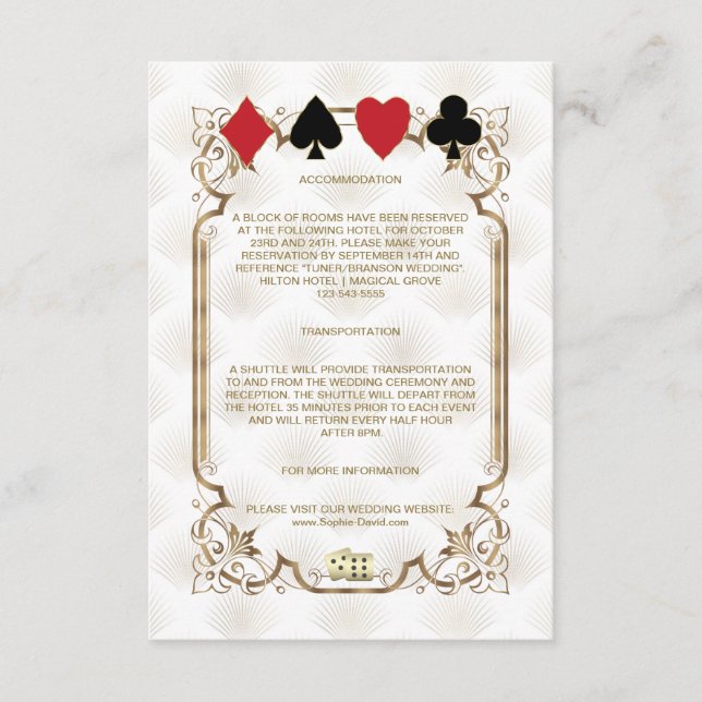 Gatsby Casino Las Vegas Poker Accommodation Enclosure Card (Front)