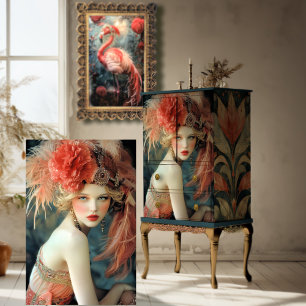 Gatsby Flapper Beauty, Roaring 20's style Portrait Tissue Paper