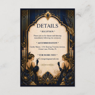 Gatsby Flapper Girls wedding DETAILS 1920's theme Enclosure Card