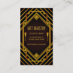 Gatsby Gold 2020's Wedding Gift Registry Enclosure Card