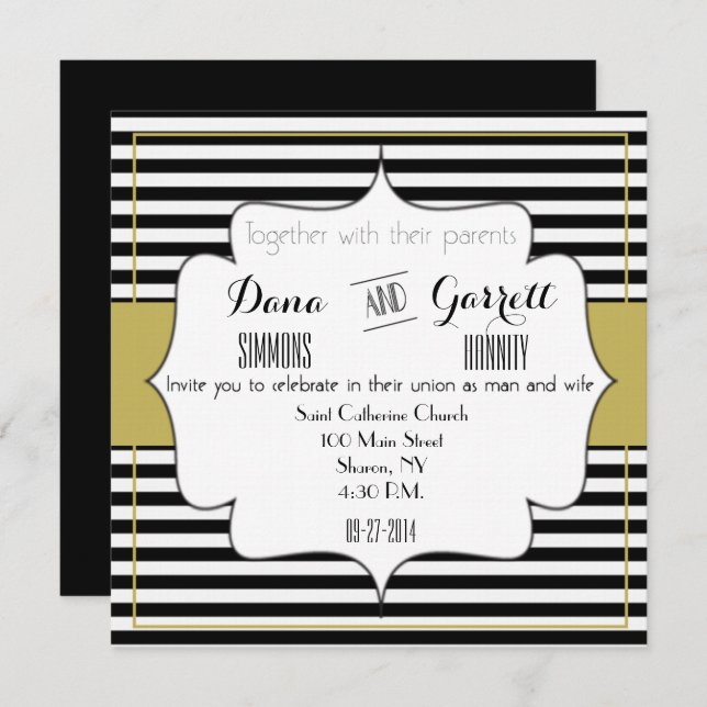 Gatsby Gold Wedding Suite Announcement Ceremony (Front/Back)