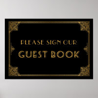 Gatsby inspired wedding sign Guest Book