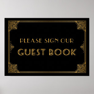 Gatsby inspired wedding sign Guest Book