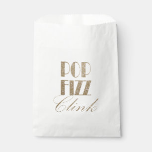 Gatsby party Gold and Black Pop Fizz Clink Favour Bag