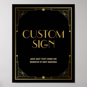 Gatsby Roaring 20s Art Deco Speakeasy Custom Sign