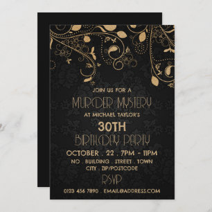 Gatsby Style, Murder Mystery Birthday Party Invitation