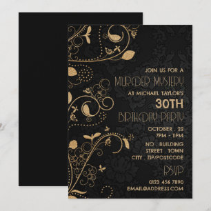 Gatsby Style, Murder Mystery Birthday Party Invitation