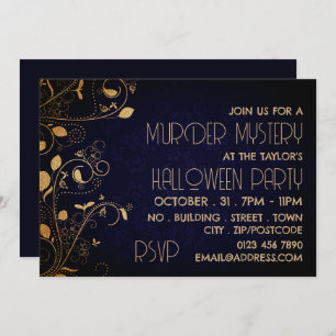 Gatsby Style, Murder Mystery Halloween Party Invitation