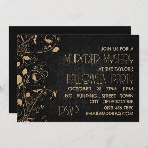 Gatsby Style, Murder Mystery Halloween Party Invitation