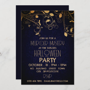 Gatsby Style, Murder Mystery Halloween Party Invitation