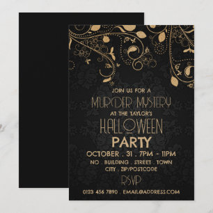 Gatsby Style, Murder Mystery Halloween Party Invitation