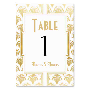 Gatsby Table Number 1920's Roaring 20s Wedding
