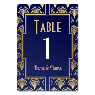 Gatsby Table Number 1920's Roaring 20s Wedding