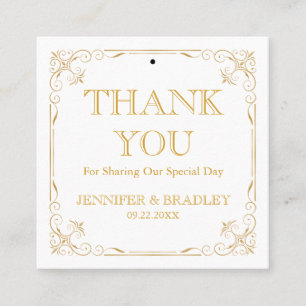 Gatsby Vintage Wedding Favour Tag   Custom Colour