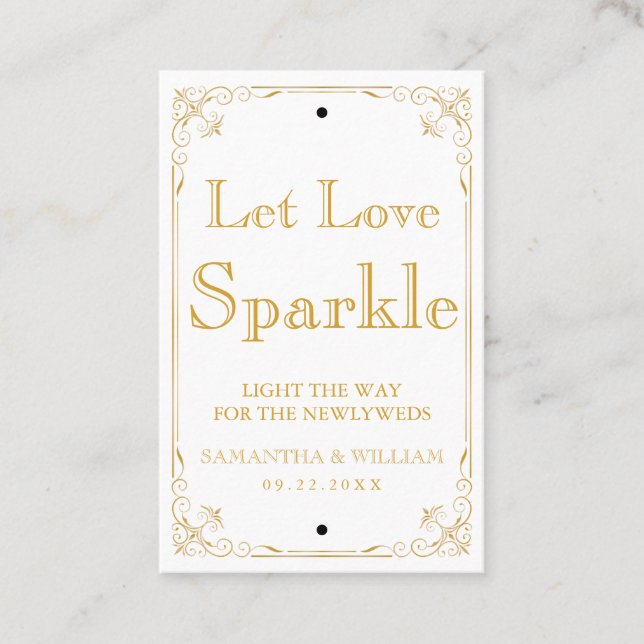 Gatsby Vintage Wedding Sparkler Tag | Custom (Front)
