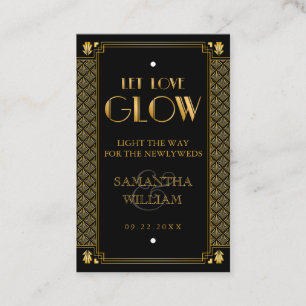 Gatsby Wedding Glow Stick Tag Custom Colour
