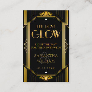 Gatsby Wedding Glow Stick Tag Custom Colour