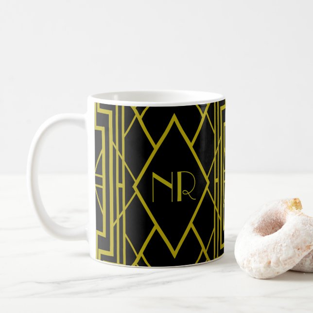 Gatsbylike black coffee mug (With Donut)