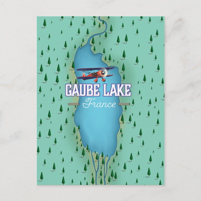 Gaube Lake France vintage travel poster Postcard (Front)