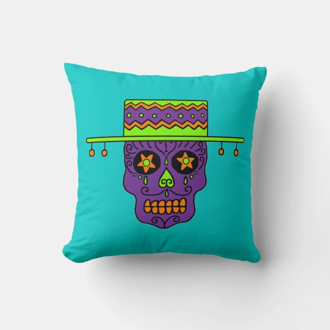 Gaucho Sugar Skull Cushion (Front)