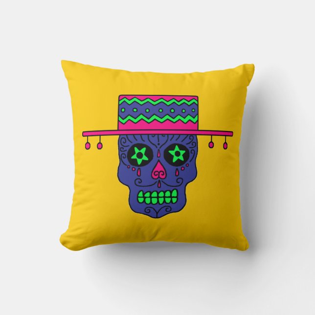 Gaucho Sugar Skull Cushion (Front)