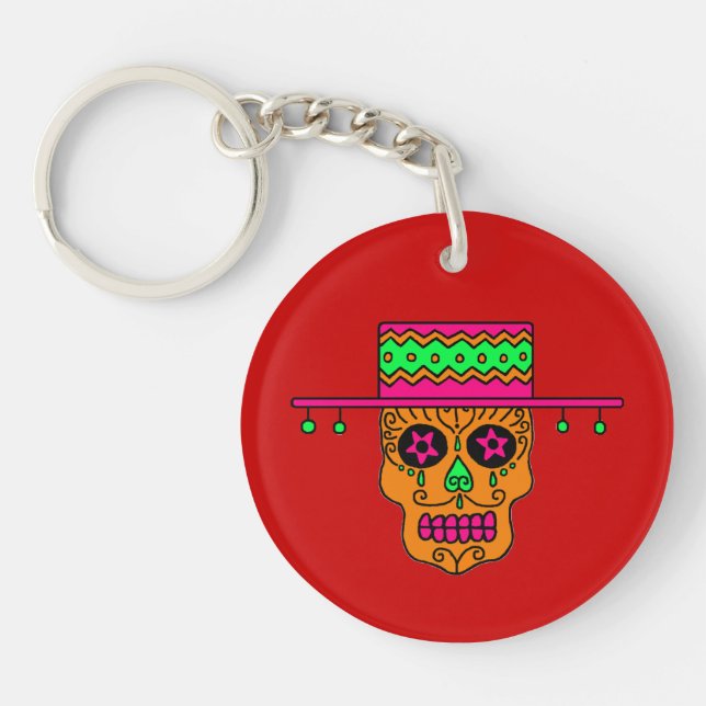 Gaucho Sugar Skull Key Ring (Front)