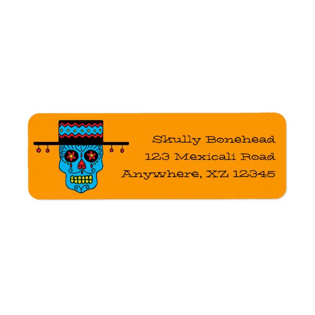 Gaucho Sugar Skull Return Address Label (Front)