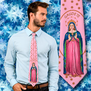 Gaudete! (English: Rejoice!) Standing BVM Advent Tie