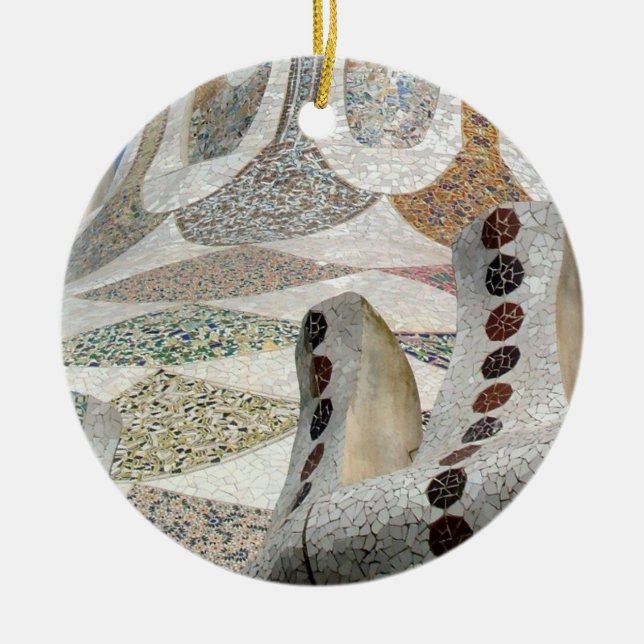 Gaudi Castle Ceramic Ornament (Front)