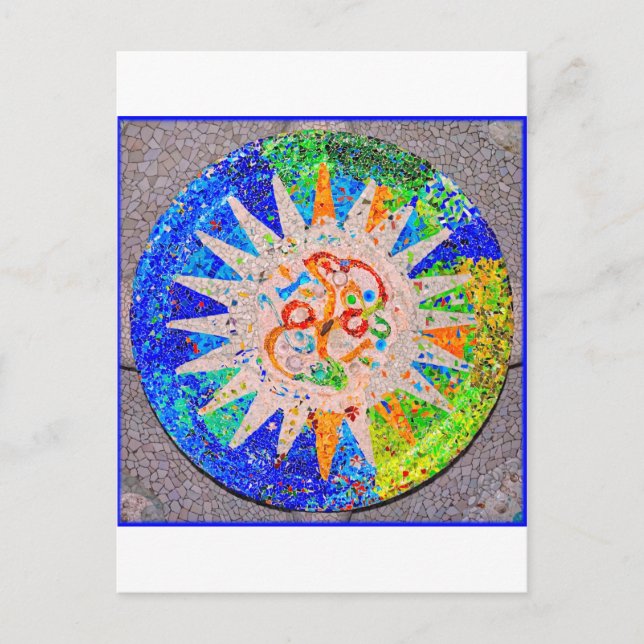 Gaudi Detail Blue Postcard (Front)