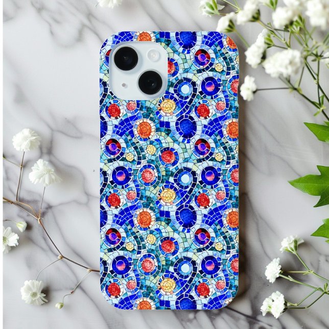 Gaudi Inspired Multicolor Mosaic Pattern iPhone 15 Case (Creator Uploaded)