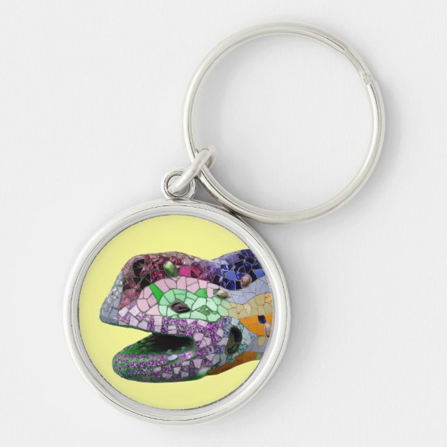 Gaudi Lizard Head Mosaics Key Ring (Front)