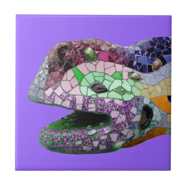 Gaudi Lizard Head Mosaics Tile (Front)