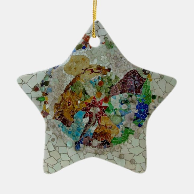 Gaudi Mosaic Ceramic Ornament (Front)