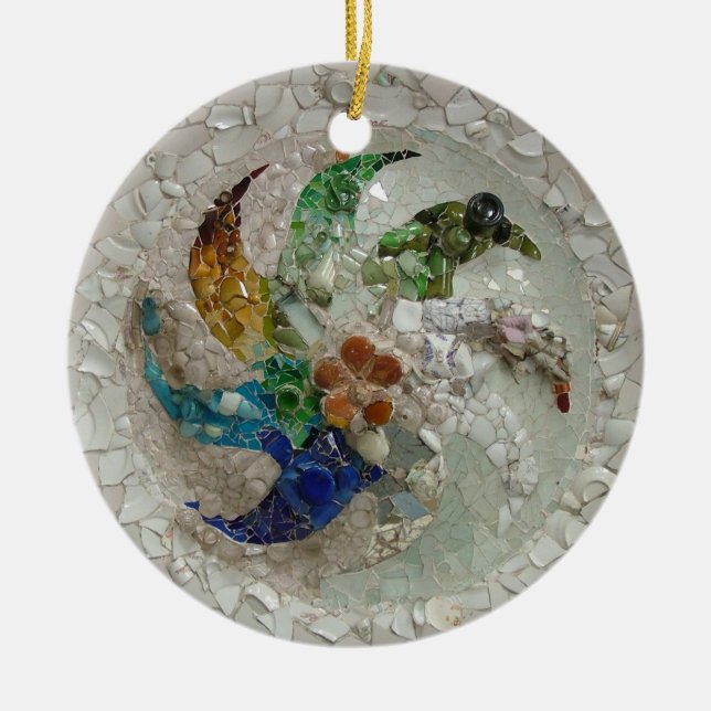 Gaudi Mosaic Ceramic Ornament (Front)