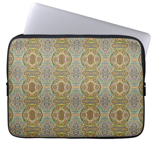 Gaudí Mosaic Inspired Pattern – Colourful Abstract Laptop Sleeve (Front)